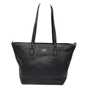 Kate Spade New York Jackson Street Jana Pebbled Leather Tote Black Top Zip